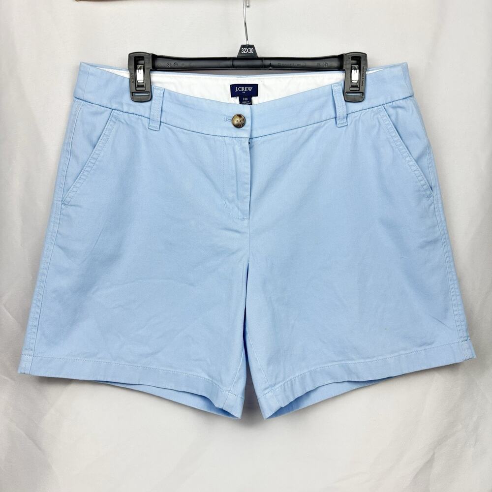 J.Crew Women’s 5” Classic Chino Shorts Size 10 Light Blue Mid-Rise Cotton